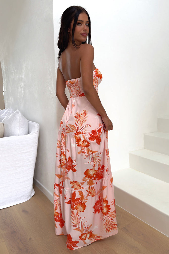 Giada Maxi Dress - Orange Floral