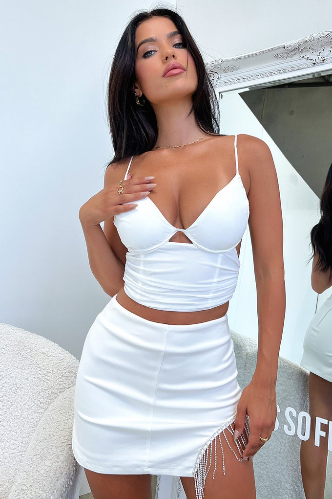 Imari Mini Skirt - White