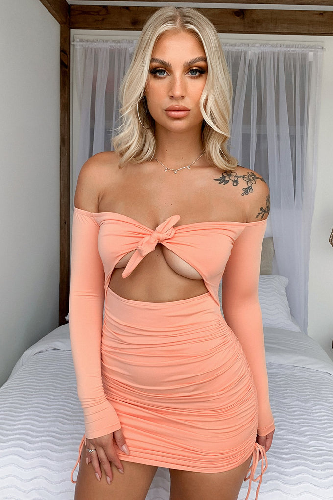 Jamee Long Sleeve Dress - Peach