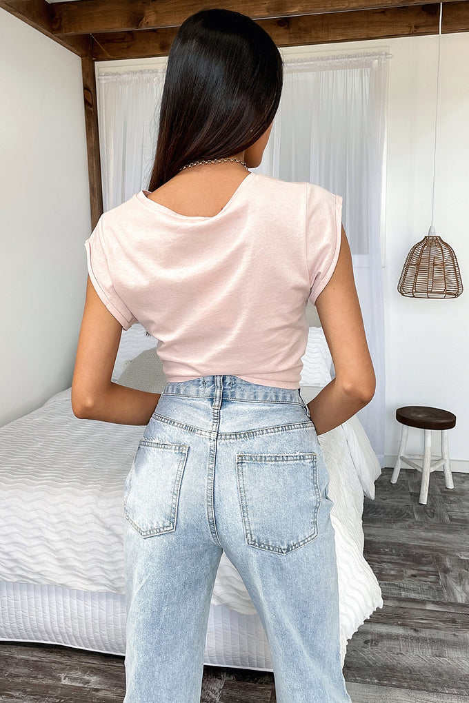 Jane Crop Tee - Blush