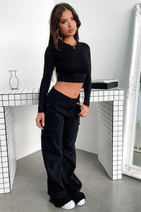Celine Long Sleeve Crop - Black – Thats So Fetch AU
