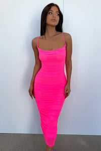 Linda Midi Dress - Neon Pink – Thats So Fetch US
