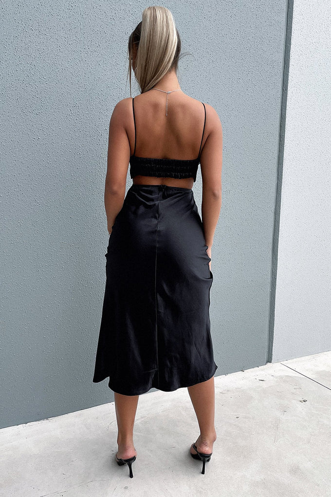 Linear Midi Dress - Black