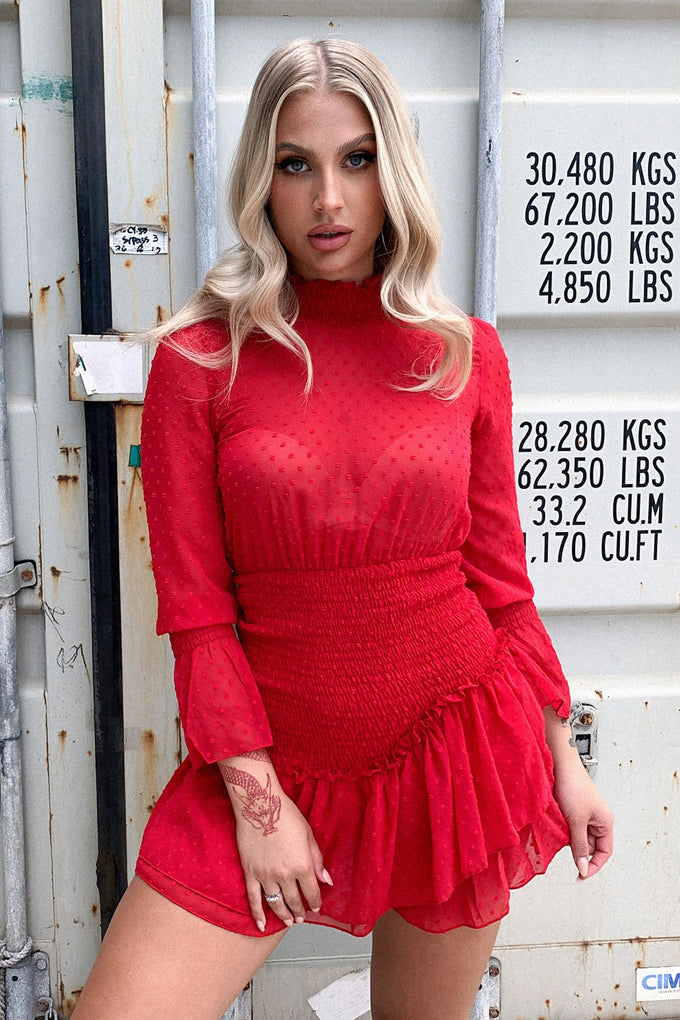 Maia Dress - Deep Red
