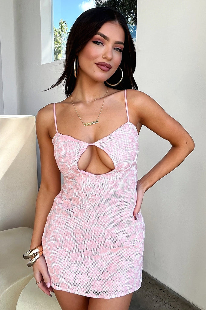 Malikai Dress - Pink Sequin