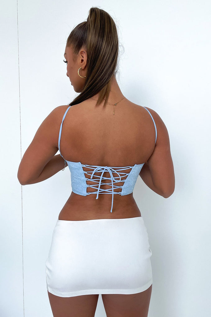 Marko Lace Corset - Baby Blue – Thats So Fetch US