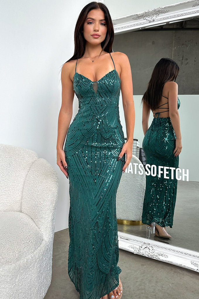 Nolan Maxi Dress - Emerald – Thats So Fetch US