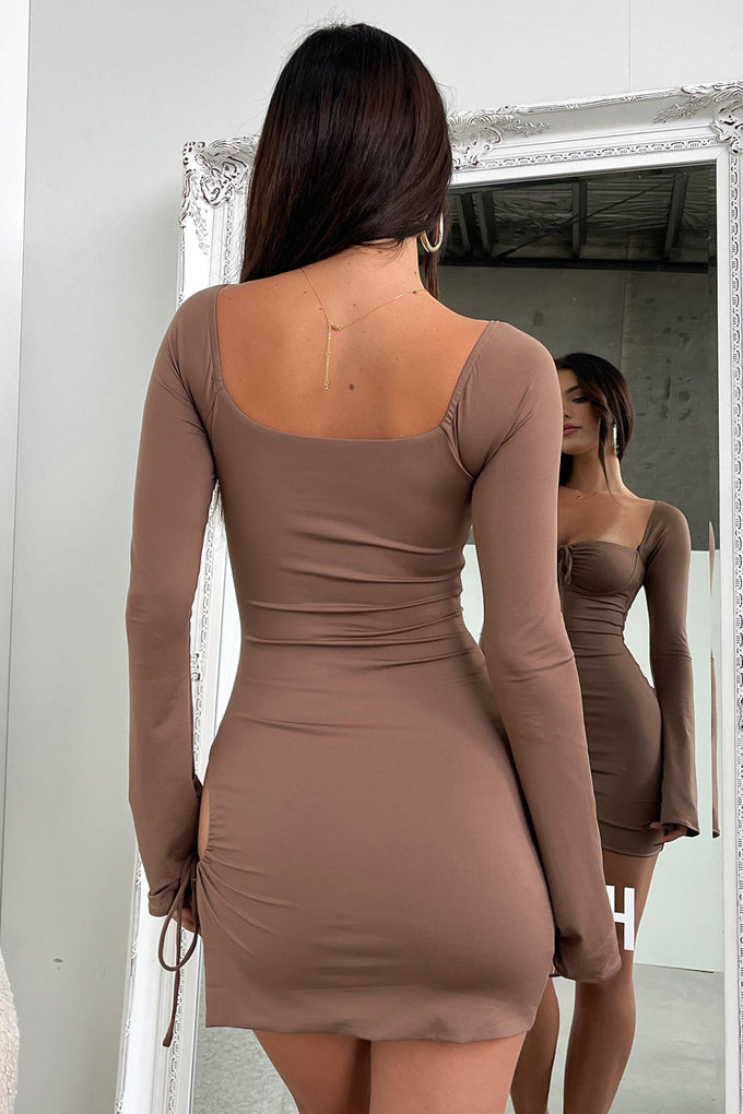 Noor Mini Dress - Brown