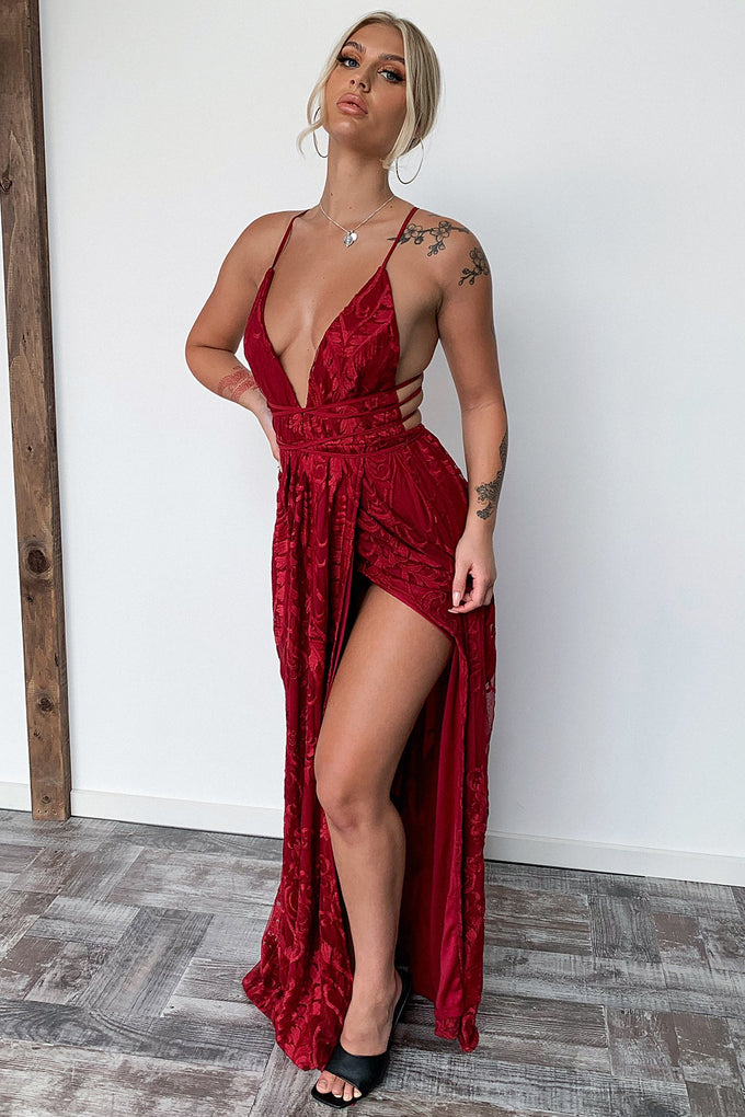 Scarlett Dress - Burgundy