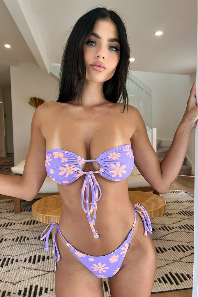 Teya Bikini Bottom - Orange/Purple Floral