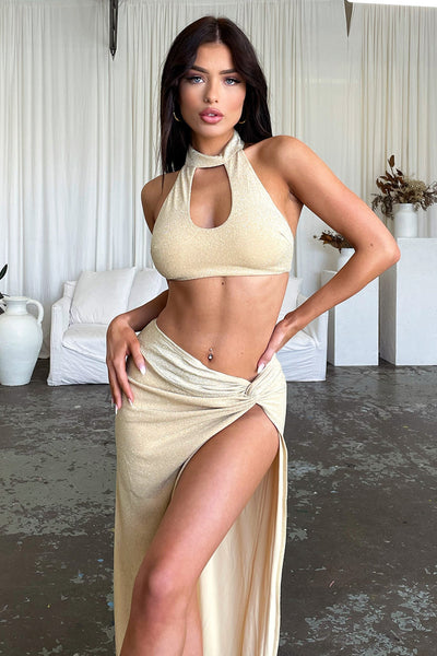 Winx Crop - Gold Glitter