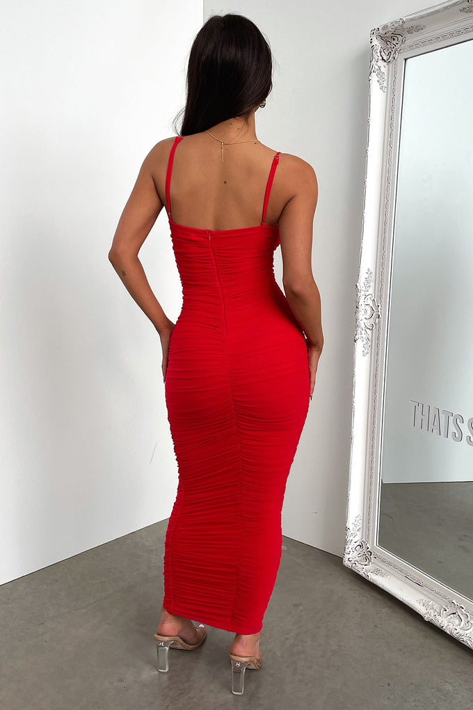 Zena Full Length Dress - Red