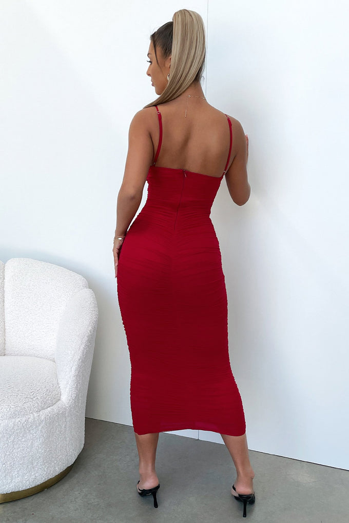 Zena Full Length Dress - Burgundy